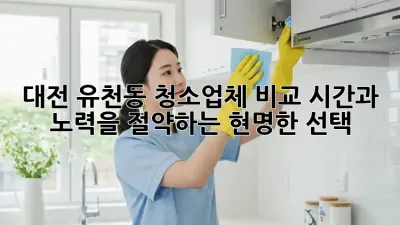 대전 유천동 청소업체 비교: 시간과 노력을 절약하는 현명한 선택